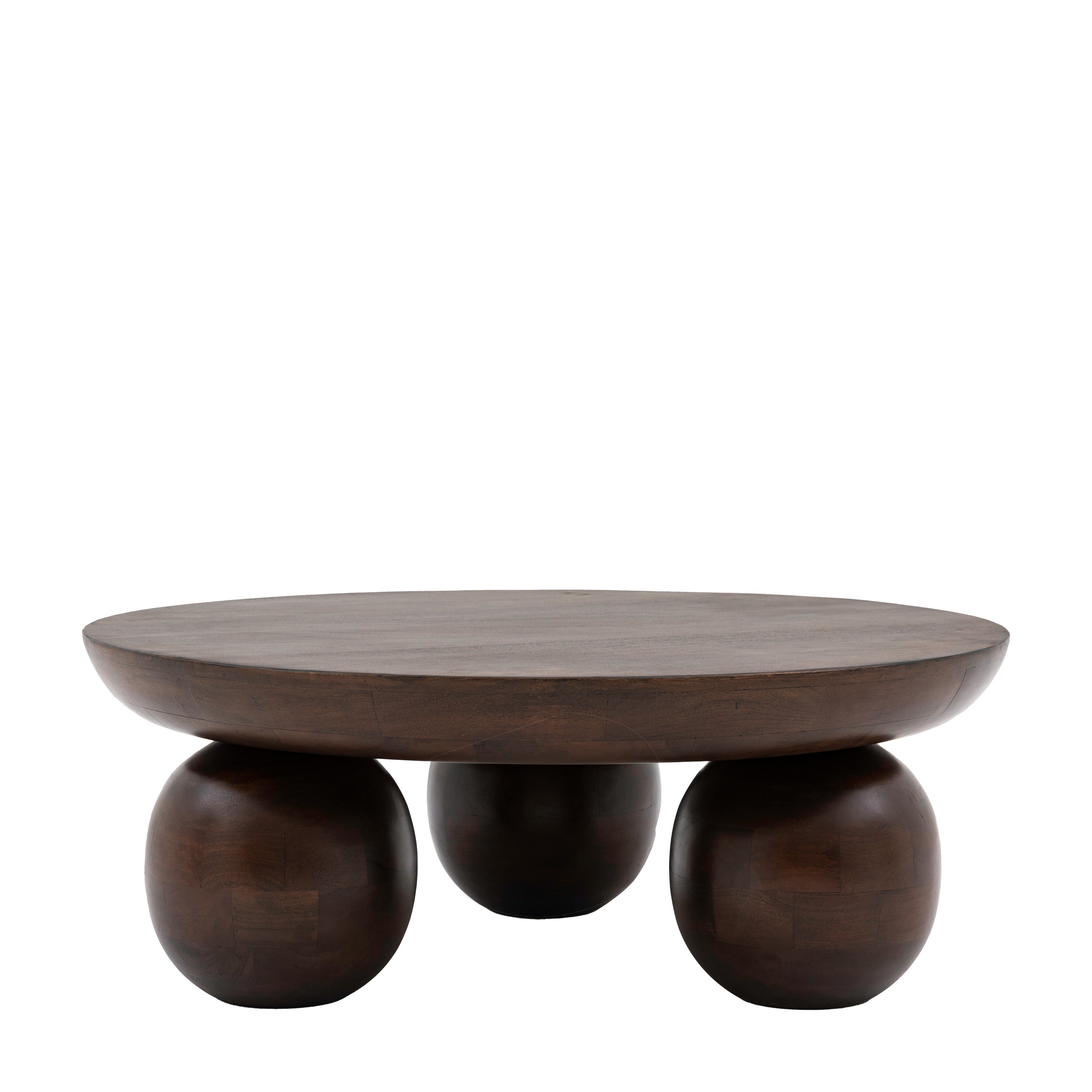 Anders Dark Brown Mango Wood Round Coffee Table